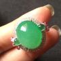 冰种水润淡阳绿 缅甸天然翡翠戒指