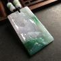 飘绿山水牌 翡翠吊坠 尺寸53-32-5毫米