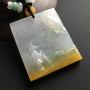 糯种飘花翡翠吊坠 尺寸50-42-6.2毫米