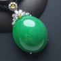 糯冰种满绿大戒面吊坠 裸石30-29-14毫米