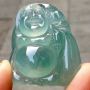 冰种晴水翡翠吊坠 缅甸天然佛吊坠 冰透完美起光大件饱满