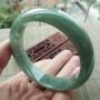 A货翡翠手镯 冰油满绿正装手镯58.5mm