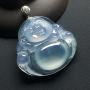 冰种晴水翡翠吊坠   尺寸:40-42-7.8毫米