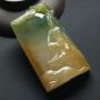 冰种黄加绿翡翠吊坠观音  尺寸:66-36-11.6毫米