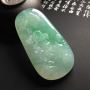 糯冰种绿底山水牌 翡翠吊坠 尺寸65-33-10毫米