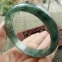 A货翡翠手镯  糯冰飘花正装手镯60.3mm