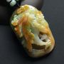 巧雕黄加绿翡翠吊坠 尺寸:56-34-15毫米