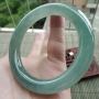 A货翡翠好种满绿圆条手镯54.8mm