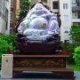 春带彩飘黄翡 天然翡翠A货 超大件饱满笑佛摆件