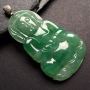 糯冰种带色观音 翡翠挂件 尺寸: 68.5-42.5-6.5mm
