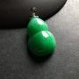 糯冰种满绿 葫芦翡翠吊坠 白金扣 尺寸25-17-10毫米