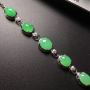 糯冰满绿蛋面翡翠手链