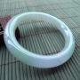 A货翡翠手镯 好种春彩圆条手镯53.4mm
