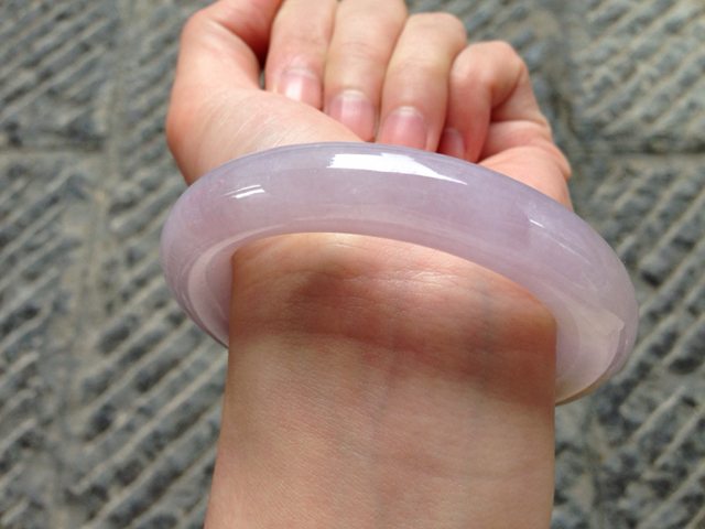 冰紫黃翡手鐲  天然翡翠圓條手鐲 尺寸 54.3x11.7x11.5mm圖6