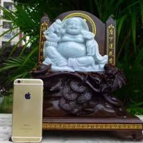 糯冰浅春带彩 多子多福笑佛摆件