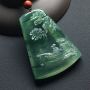 冰种飘花淡泊人生 翡翠吊坠 尺寸:46-35-7毫米