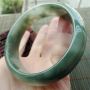 A货翡翠手镯 冰油飘花正装手镯59.2mm