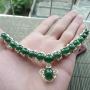 满绿铜托翡翠项链 取大11.8*9mm