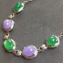 冰种紫加绿 天然翡翠手链