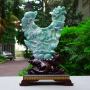 翡翠A货 老坑水润浅绿 花开富贵一品淸莲莲花摆件