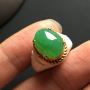 冰种满色 缅甸天然翡翠戒指 12.5-10-5毫米