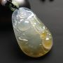 冰黄招财佛 佛翡翠吊坠 尺寸57-39-9毫米