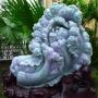 精雕春带彩白菜翡翠摆件