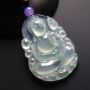 冰种飘花翡翠观音吊坠 尺寸52-37-7毫米