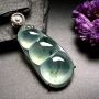 冰种飘花翡翠吊坠 尺寸: 裸31-15-8mm