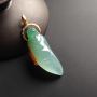 冰种三彩达摩翡翠吊坠 尺寸37-13-10毫米