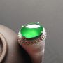 冰种阳绿 缅甸天然翡翠铜托戒指