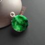糯冰种深绿无事牌翡翠挂件 裸石尺寸20-2毫米