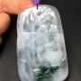 冰糯种山水牌 翡翠吊坠 尺寸：70.2-43.3-6.6mm