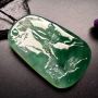 冰种飘绿山水牌翡翠吊坠  尺寸: 64-44-6.5mm