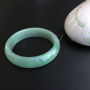糯种晴水天然翡翠扁管手镯1414（57mm）