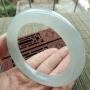 A货翡翠手镯 水润晴水圆条手镯56.8mm