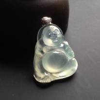 冰种晴水佛公 翡翠挂件 尺寸28-22-7mm 种老水足