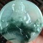冰种飘花观音菩萨翡翠吊坠 尺寸55*5