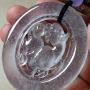 玻璃种木那雪花棉 麒麟圆牌翡翠挂件 尺寸52*45*7