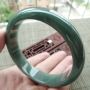 A货翡翠手镯 油青满色正装手镯62.2mm