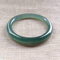 冰润蓝水绿圆条手镯 尺寸 55/7.3/8.1mm