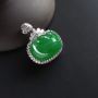 冰种满色阳绿 翡翠吊坠 裸石13-18-5毫米