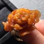 冰种黄翡牡丹花 缅甸天然翡翠戒指 27.8*23.2*15