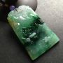 冰种飘绿 山水牌翡翠吊坠 尺寸72-42-6毫米