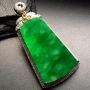 冰种满绿无事牌 翡翠挂件