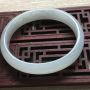 糯种晴水翡翠手镯 缅甸天然翡翠贵妃手镯 尺寸：53.5mm11.3mm5.8mm