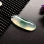 冰种飘花 福瓜翡翠吊坠 小巧 尺寸: 33-13-7.5mm