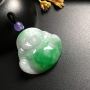 糯种飘绿佛公 佛翡翠吊坠 尺寸30-33-7毫米