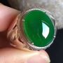 老坑冰种 辣阳绿色 缅甸天然翡翠戒指