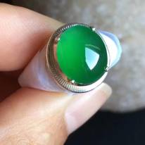 11.2-9.5-4.3寸老坑冰种 正阳绿色 缅甸天然翡翠戒指